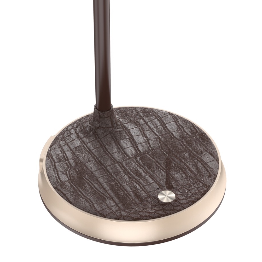 LED himmennettävä pöytävalaisin langattomalla latauksella FINCH LED/9W/12/230V ruskea/kulta