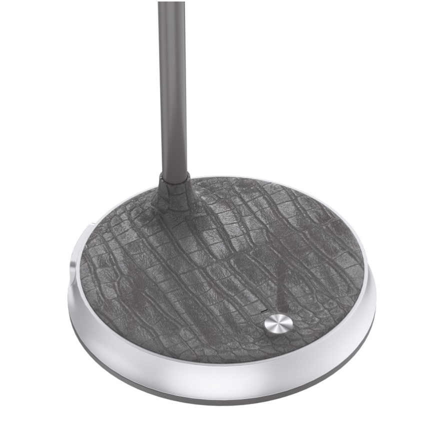 LED himmennettävä pöytävalaisin langattomalla latauksella FINCH LED/9W/12/230V harmaa/kiiltävä kromi