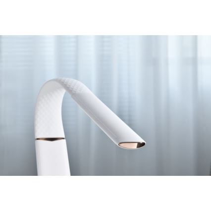 LED RGB himmennettävä pöytävalaisin langattomalla latauksella CORELLA LED/7W/12/230V valkoinen