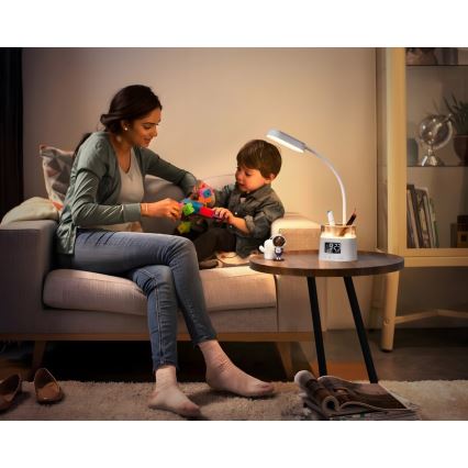 LED RGBW Himmennettävä pöytävalaisin kynän pidike FALCON LED/10W/5V