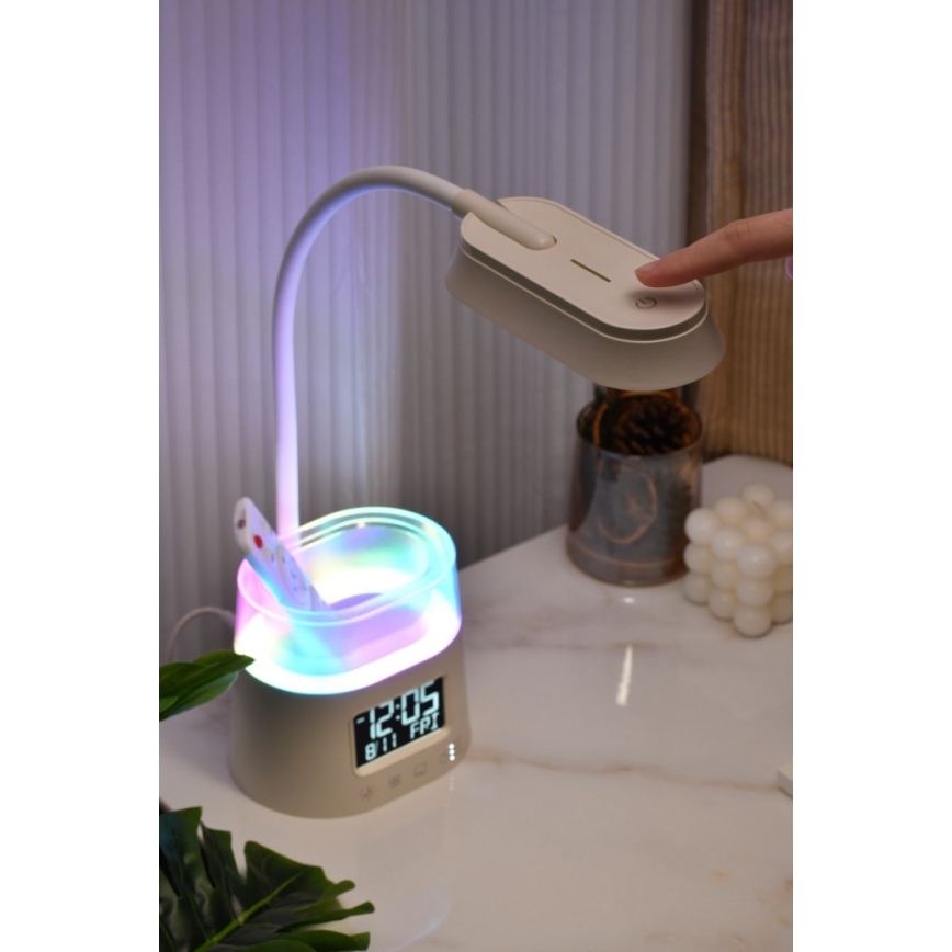 LED RGBW Himmennettävä pöytävalaisin kynän pidike FALCON LED/10W/5V