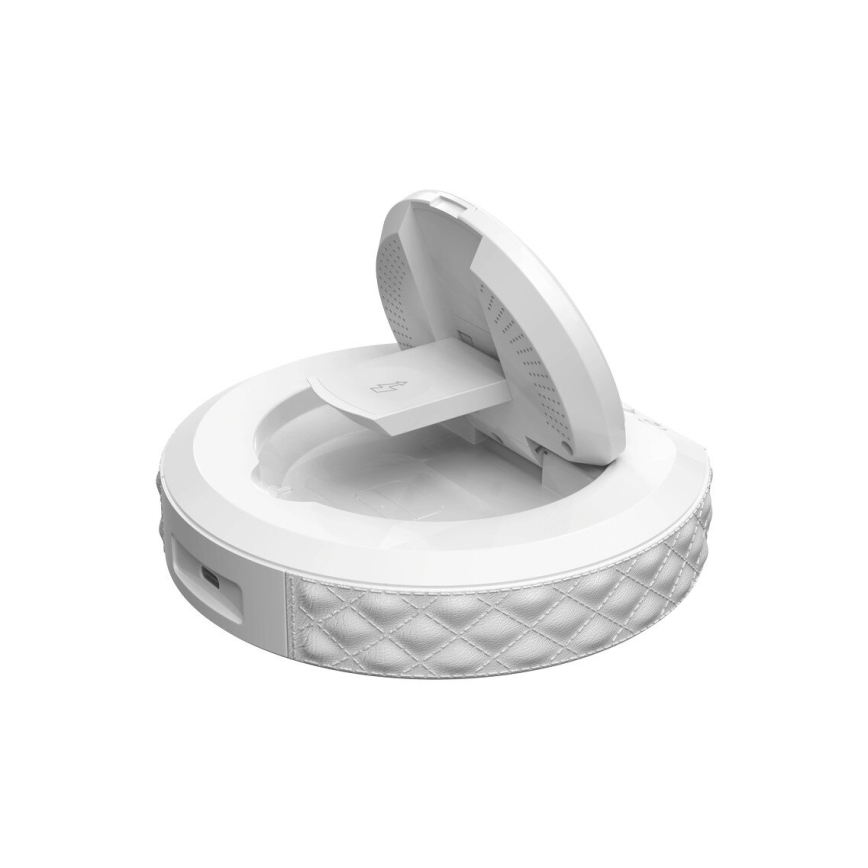 Herätyskello LCD-näytöllä ja langattomalla 27W/9V Qi-laturilla 220 mAh valkoinen