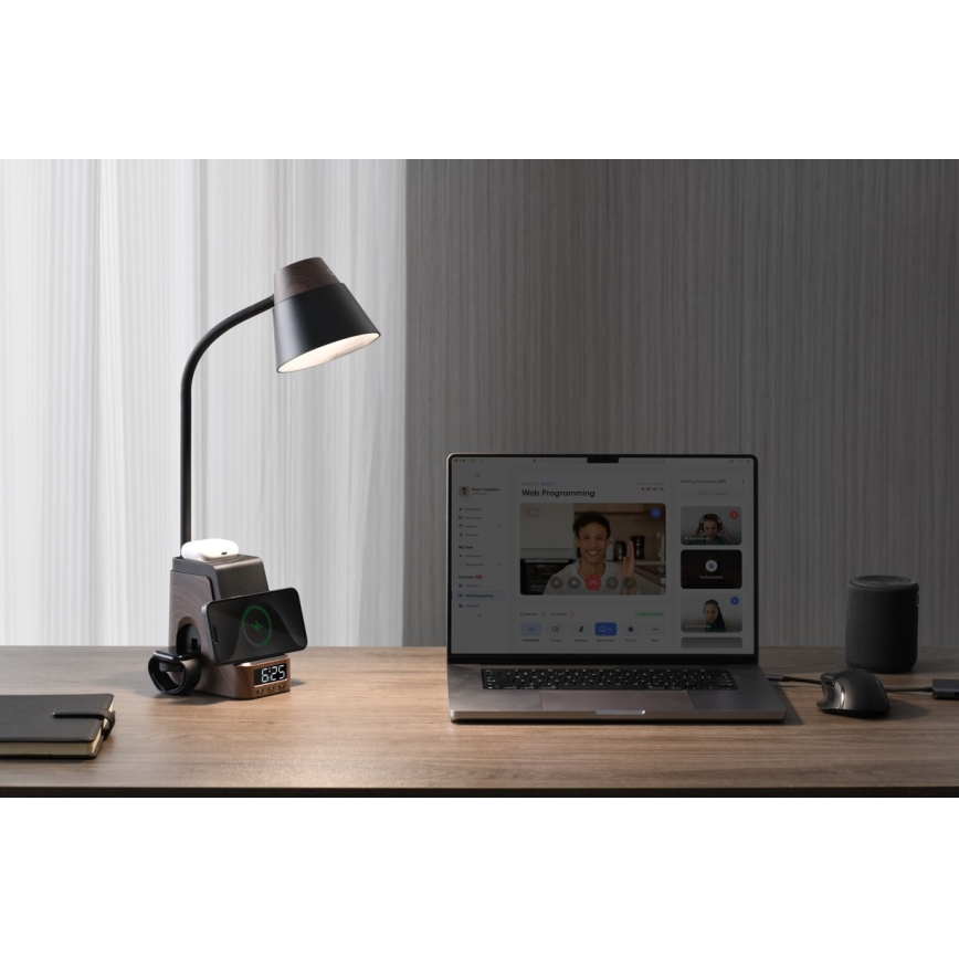 LED+CCT himmennettävä pöytävalaisin langattomalla QI-latauksella IDEAL LED/8W/230V 2700/4000/5000K ruskea