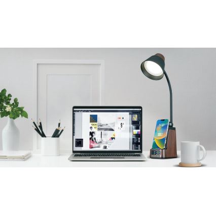 LED+CCT himmennettävä pöytävalaisin langattomalla QI-latauksella IDEAL LED/8W/230V 2700/4000/5000K ruskea