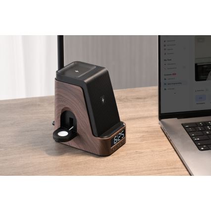 LED+CCT himmennettävä pöytävalaisin langattomalla QI-latauksella IDEAL LED/8W/230V 2700/4000/5000K ruskea