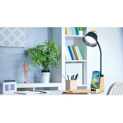 LED+CCT-himennettävä pöytälamppu langattomalla QI-latauksella IDEAL LED/8W/230V 2700/4000/5000K beige