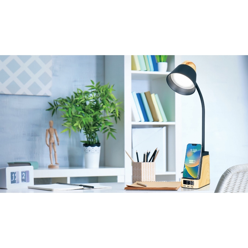 LED+CCT-himennettävä pöytälamppu langattomalla QI-latauksella IDEAL LED/8W/230V 2700/4000/5000K beige