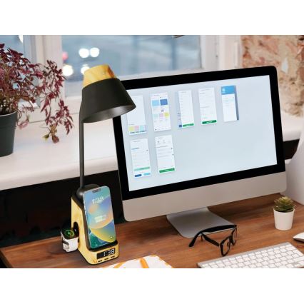 LED+CCT-himennettävä pöytälamppu langattomalla QI-latauksella IDEAL LED/8W/230V 2700/4000/5000K beige