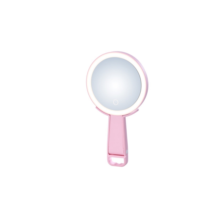 Immax 09102L - LED+CCT himmennettävä meikkipeili SWEET LED/3W/5V vaaleanpunainen