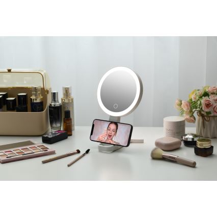 Immax 09103L - LED+CCT himmennettävä meikkipeili SWEET LED/3W/5V valkoinen