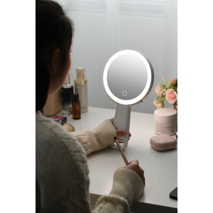 Immax 09103L - LED+CCT himmennettävä meikkipeili SWEET LED/3W/5V valkoinen