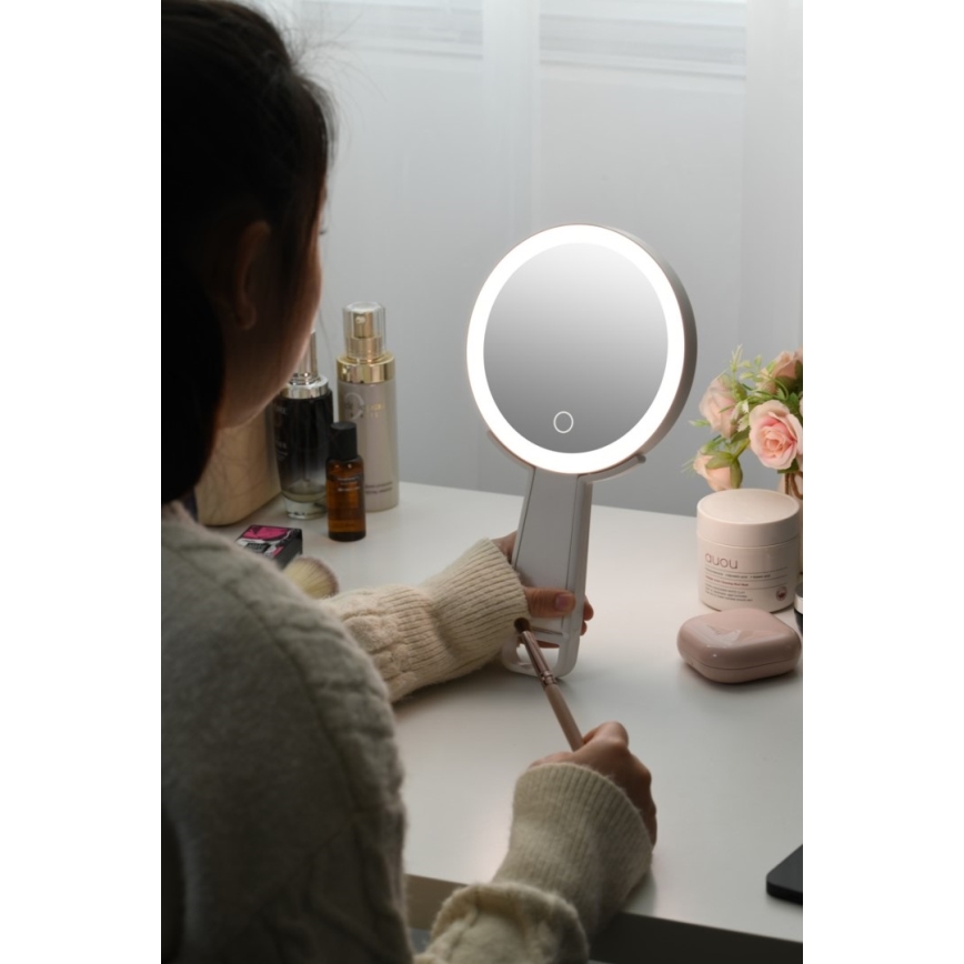 Immax 09103L - LED+CCT himmennettävä meikkipeili SWEET LED/3W/5V valkoinen