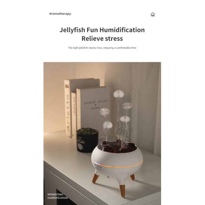 Immax 09104L - Aromadiffuusori ja ilmankostutin JELLYFISH LED/11W/5V