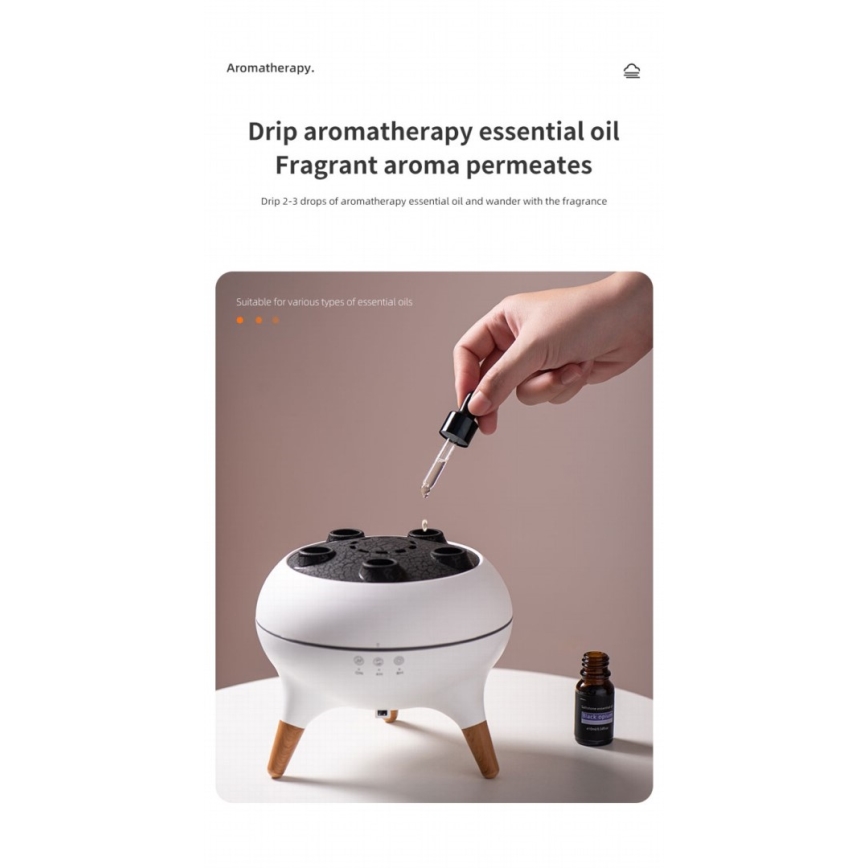 Immax 09104L - Aromadiffuusori ja ilmankostutin JELLYFISH LED/11W/5V