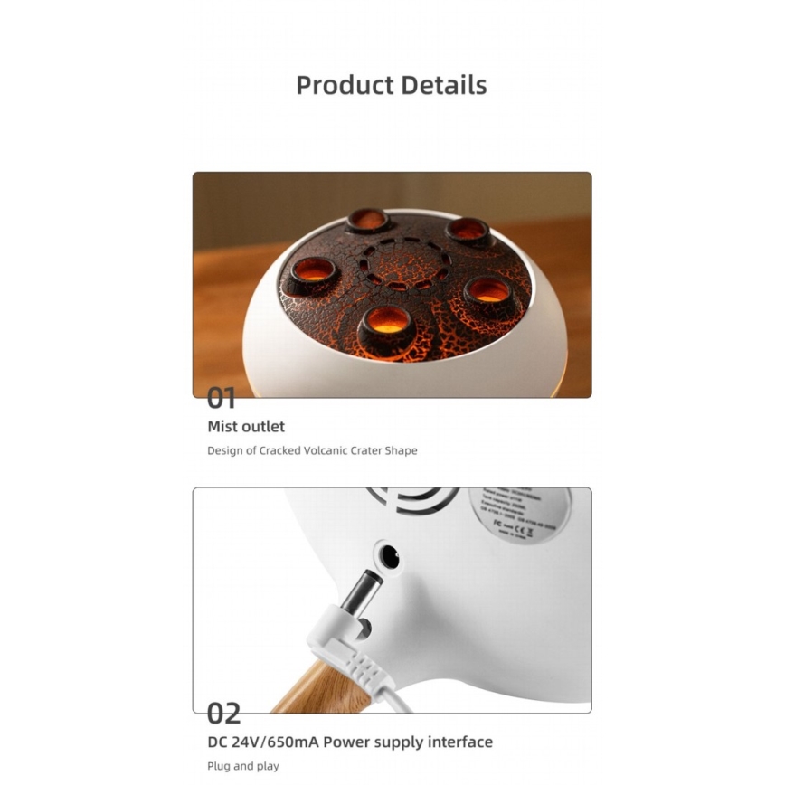 Immax 09104L - Aromadiffuusori ja ilmankostutin JELLYFISH LED/11W/5V