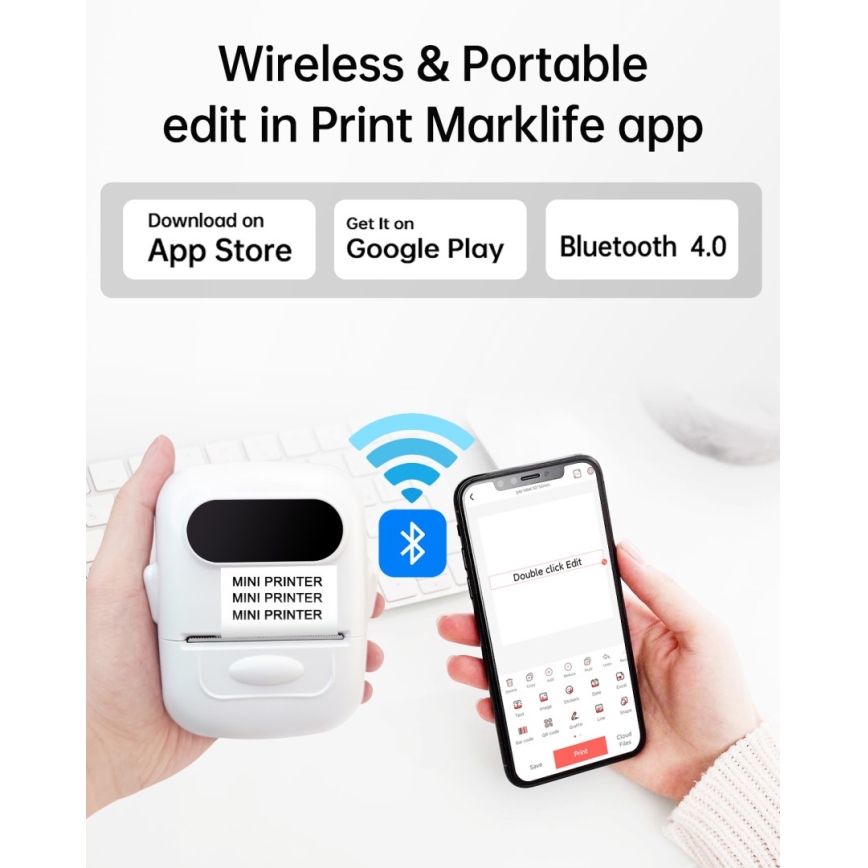 Digitaalinen tarratulostin USB-C + 3x itseliimautuvat etiketit