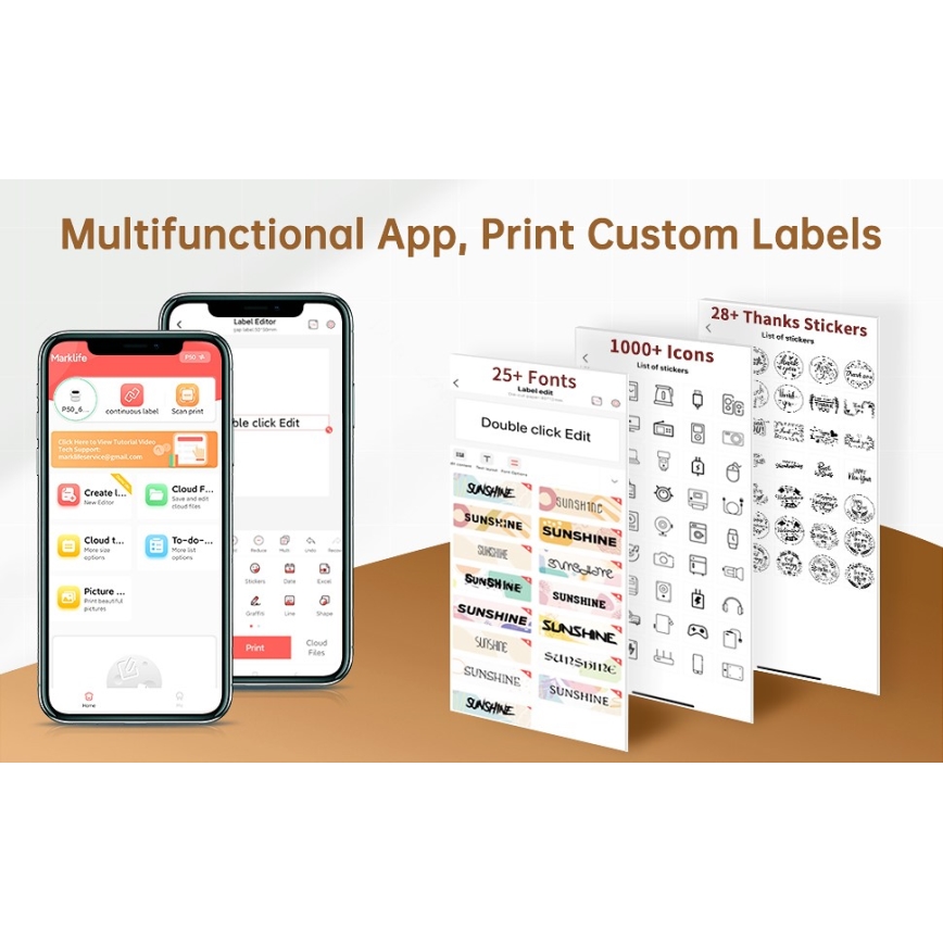 Digitaalinen tarratulostin USB-C + 3x itseliimautuvat etiketit