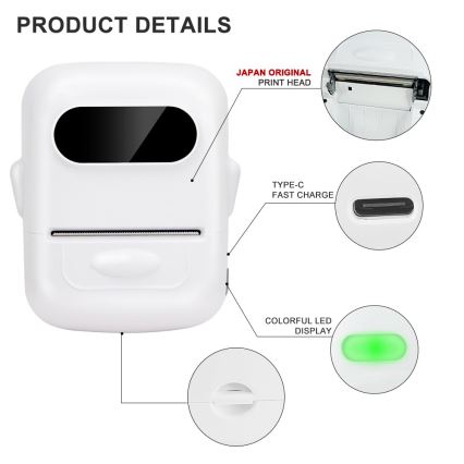 Digitaalinen tarratulostin USB-C + 3x itseliimautuvat etiketit