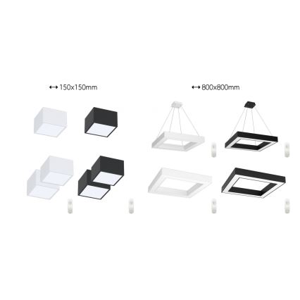 Immax Neo 07072L-15BD - Setti 2x Himmennettävä LED-kattovalaisin CANTO 2xLED/12W/230V + kauko-ohjaus Tuya