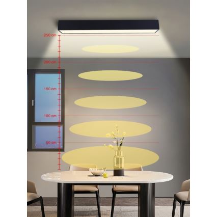 Immax NEO 07074-90 - Himmennettävä LED-kattovalaisin CANTO LED/50W/230V musta Tuya + kauko-ohjaus