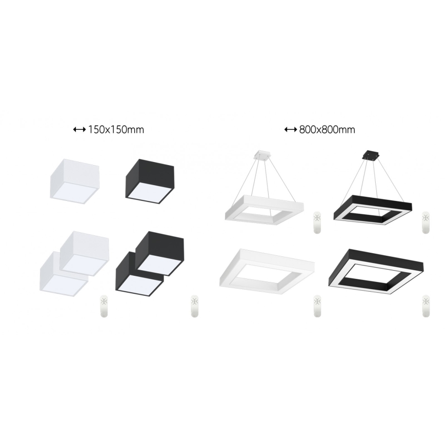 Immax Neo 07074L-15BD - Setti 2x Himmennettävä LED-kattovalaisin CANTO 2xLED/12W/230V + kauko-ohjaus Tuya