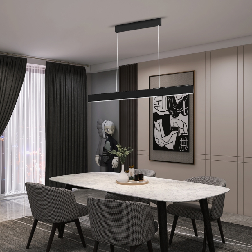 Immax NEO 07076L - LED himmennettävä kattovalaisin mustalla johdolla LISTON LED/18W/230V Tuya + kaukosäädin