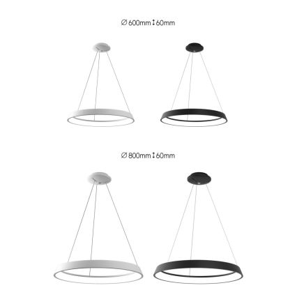 Immax NEO 07079L-80 - LED himmennettävä kattokruunu köydellä LIMITADO LED/48W/230V 80 cm Tuya + kaukosäädin