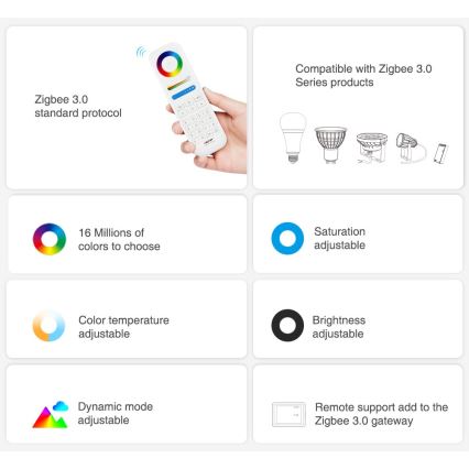 Immax NEO 07087-3 - Universaali kauko-ohjaus RGB+CCT MiBOXER 2xAAA Tuya