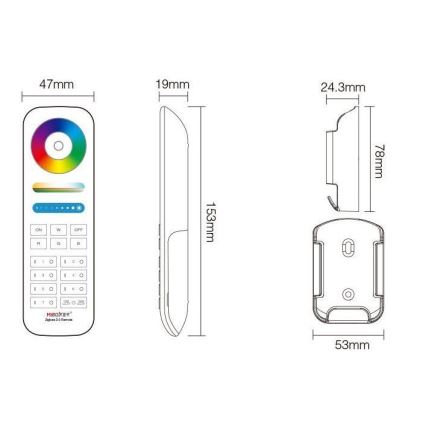 Immax NEO 07087-3 - Universaali kauko-ohjaus RGB+CCT MiBOXER 2xAAA Tuya