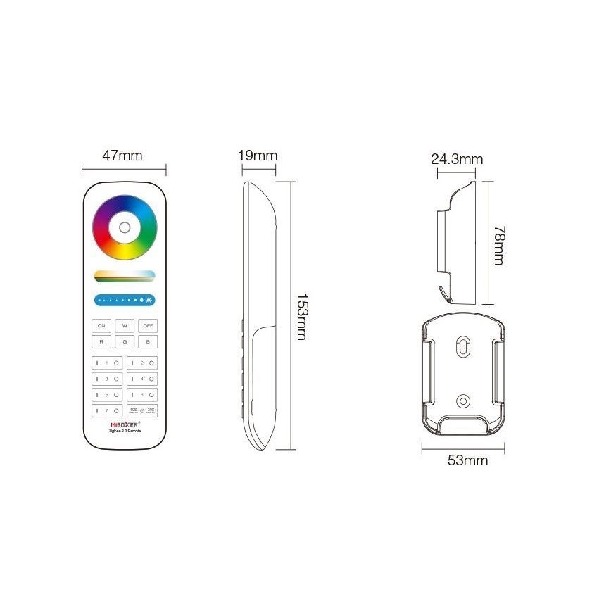 Immax NEO 07087-3 - Universaali kauko-ohjaus RGB+CCT MiBOXER 2xAAA Tuya