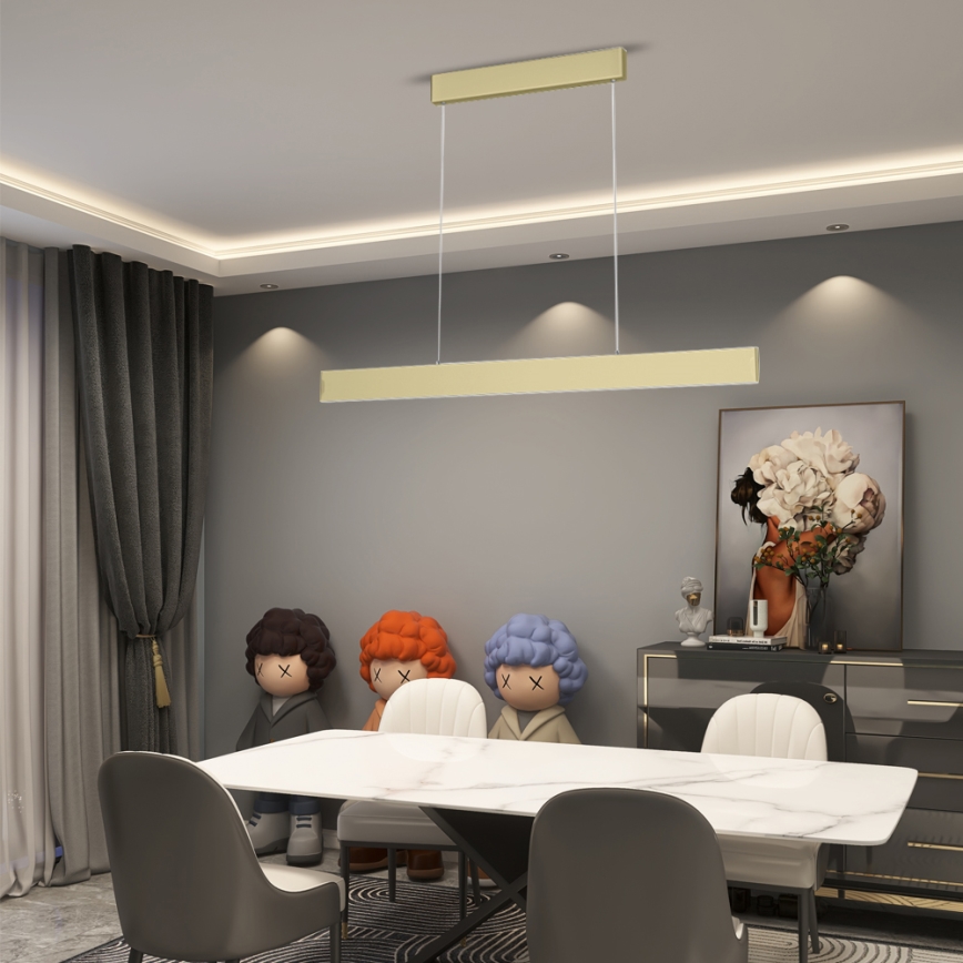 Immax Neo 07128L - LED  Himmennettävä kattokruunu johdossa LISTON kulta LED/18W/230V ZigBee + kauko-ohjaus Tuya