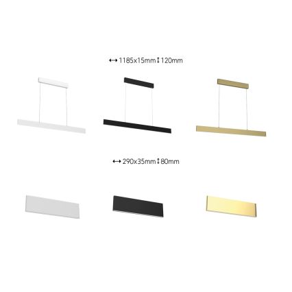 Immax Neo 07129L - LED himmennettävä seinävalaisin LISTON LED/8W/230V kulta Tuya + kaukosäädin