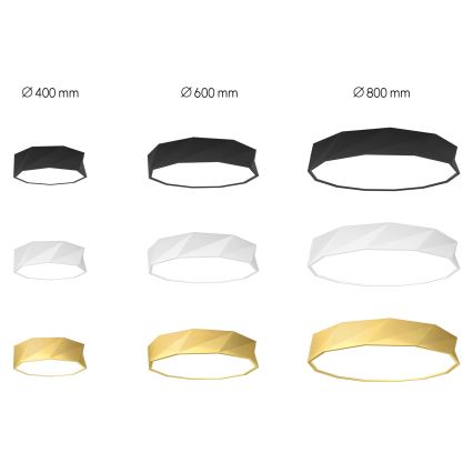 Immax NEO 07130-B60 - LED SMART Himmennettävä kattovalaisin DIAMANTE musta LED/43W/230V + kauko-ohjaus 60cm Tuya ZigBee