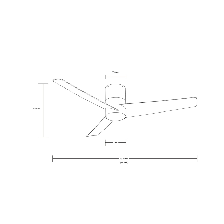 Immax NEO 07135-B - LED Kattotuuletin FRESH LED/18W/230V Wi-Fi Tuya musta + kauko-ohjaus