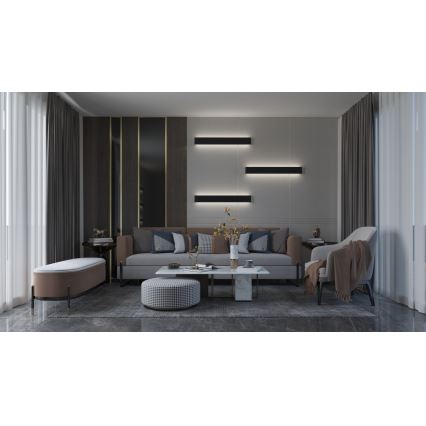 Immax NEO 07137-B - LED SMART Himmennettävä seinävalaisin LINEA musta LED/40W/230V + kauko-ohjaus 76 cm Tuya ZigBee