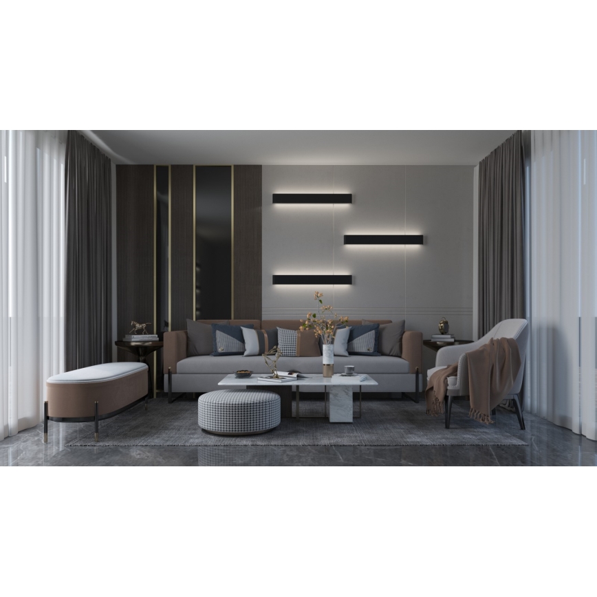 Immax NEO 07137-B - LED SMART Himmennettävä seinävalaisin LINEA musta LED/40W/230V + kauko-ohjaus 76 cm Tuya ZigBee