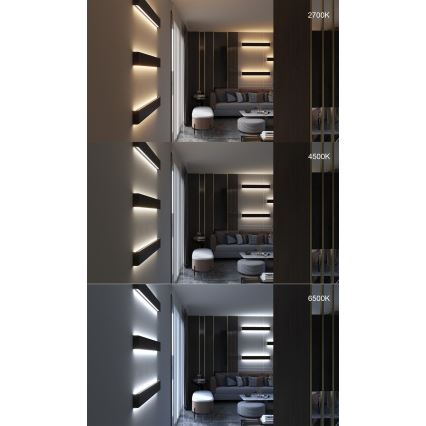 Immax NEO 07137-B - LED SMART Himmennettävä seinävalaisin LINEA musta LED/40W/230V + kauko-ohjaus 76 cm Tuya ZigBee