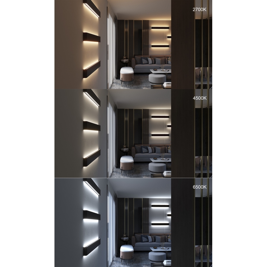 Immax NEO 07137-B - LED SMART Himmennettävä seinävalaisin LINEA musta LED/40W/230V + kauko-ohjaus 76 cm Tuya ZigBee