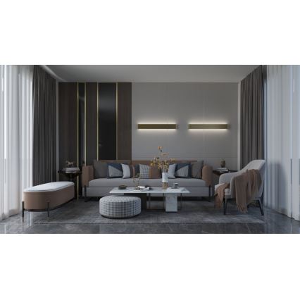 Immax NEO 07137-G - LED SMART Himmennettävä seinävalaisin LINEA kulta LED/40W/230V + kauko-ohjaus 76 cm Tuya ZigBee