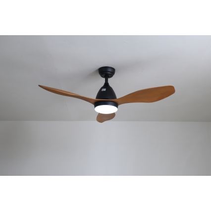 Immax NEO 07141-B - LED-kattotuuletin NEO LITE FRESCO LED/18W/230V Tuya Wi-Fi musta/ruskea + kaukosäädin