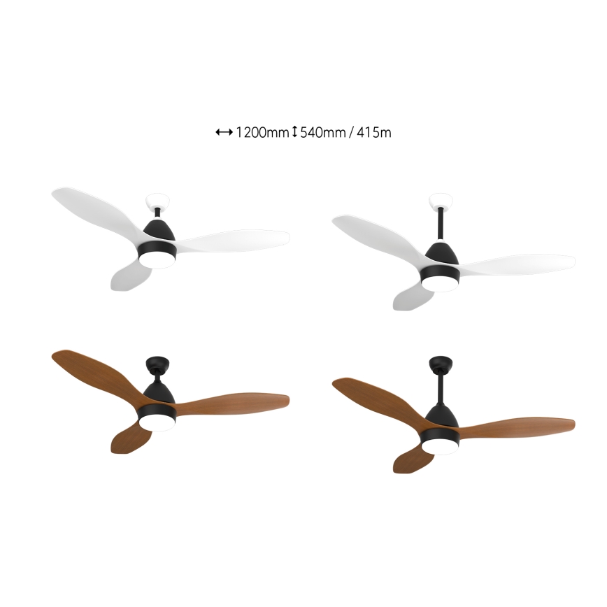 Immax NEO 07141-B - LED-kattotuuletin NEO LITE FRESCO LED/18W/230V Tuya Wi-Fi musta/ruskea + kaukosäädin