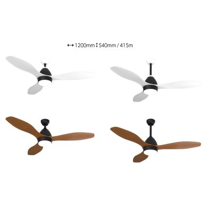 Immax NEO 07141-B - LED-kattotuuletin NEO LITE FRESCO LED/18W/230V Tuya Wi-Fi musta/ruskea + kaukosäädin