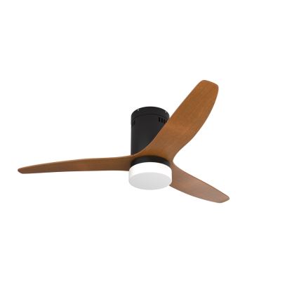 Immax NEO 07142-B - LED-kattotuuletin NEO LITE VENTO LED/18W/230V Tuya Wi-Fi musta/puu + kaukosäädin