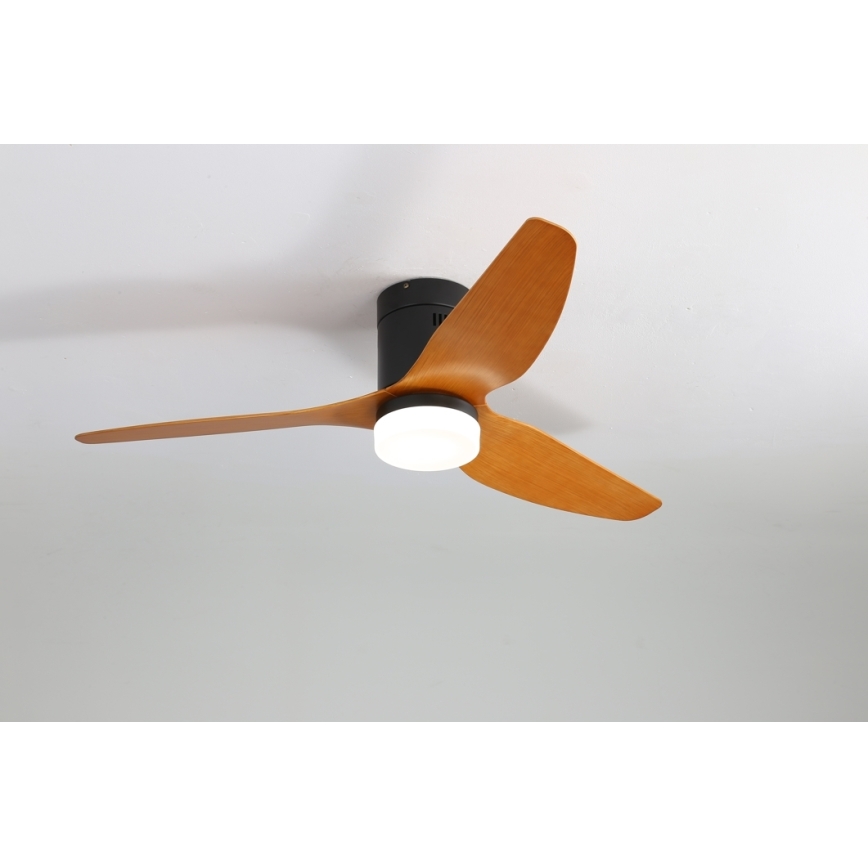 Immax NEO 07142-B - LED-kattotuuletin NEO LITE VENTO LED/18W/230V Tuya Wi-Fi musta/puu + kaukosäädin