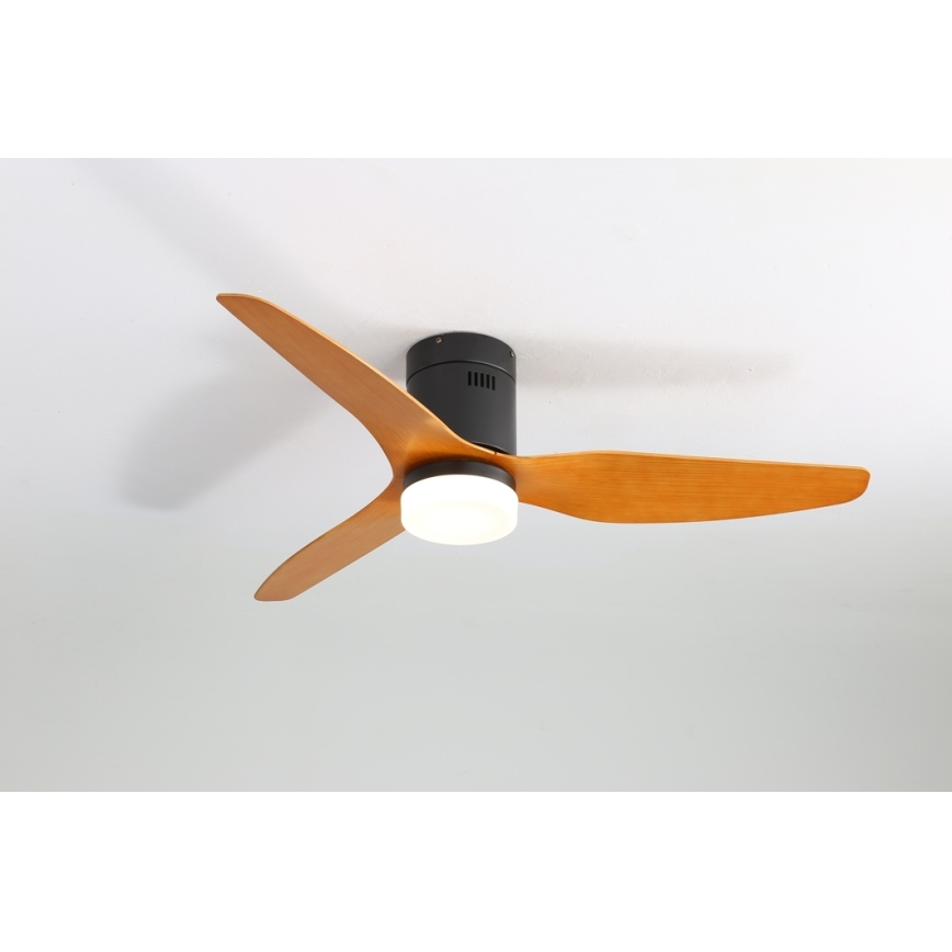 Immax NEO 07142-B - LED-kattotuuletin NEO LITE VENTO LED/18W/230V Tuya Wi-Fi musta/puu + kaukosäädin