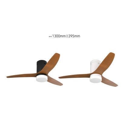 Immax NEO 07142-B - LED-kattotuuletin NEO LITE VENTO LED/18W/230V Tuya Wi-Fi musta/puu + kaukosäädin