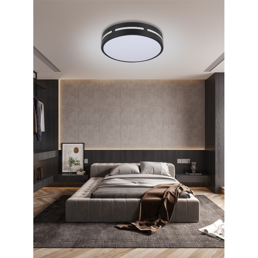 Immax NEO 07152-B30 - LED Himmennettävä kattovalo NEO LITE PERFECTO LED/24W/230V Wi-Fi Tuya musta + kauko-ohjain