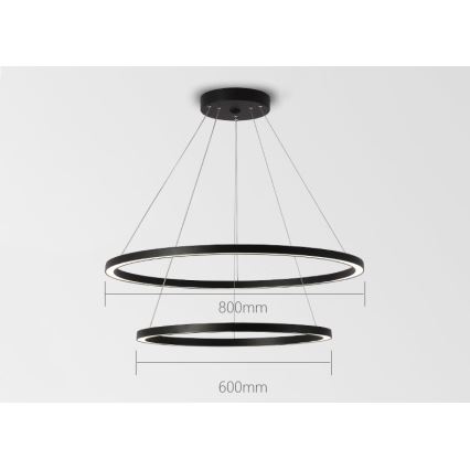 Immax NEO 07158-B80-60 - LED Himmennettävä kattokruunu FINO LED/93W/230V Tuya musta + kaukosäädin