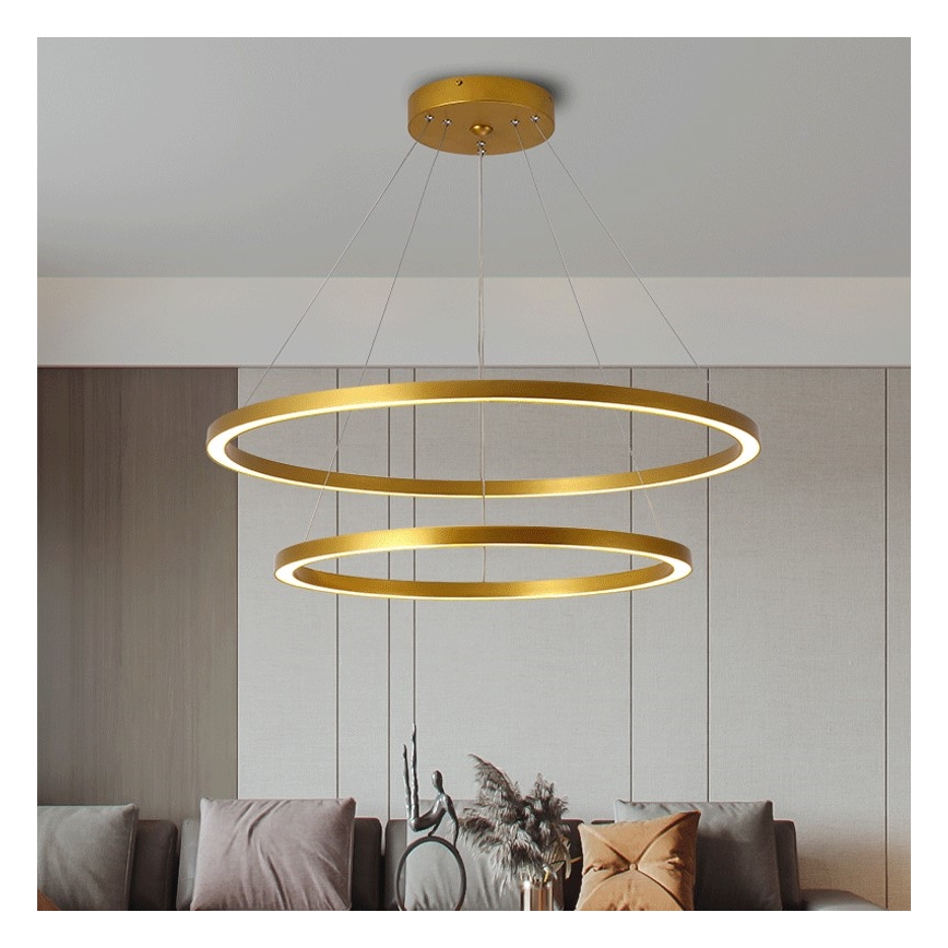 Immax NEO 07159-G80-60 - LED Himmennettävä kattokruunu johdossa FINO LED/93W/230V Tuya kulta + kaukosäädin