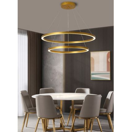 Immax NEO 07159-G80-60 - LED Himmennettävä kattokruunu johdossa FINO LED/93W/230V Tuya kulta + kaukosäädin